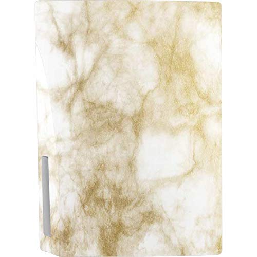 Premium Gold & White Marble PS5 Console Skin | Custom Gaming Decal for PlayStation 5 | Durable Vinyl Wrap for Scratch Protection & Personalization | Perfect for Gamers & Home Entertainment Setup