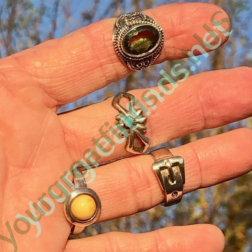 Sterling Silver and Turquoise Ring Size 6.75 - Handmade Southwest Style Jewelry for Women - Perfect for Boho Fashion, Gift Giving & Special Occasions