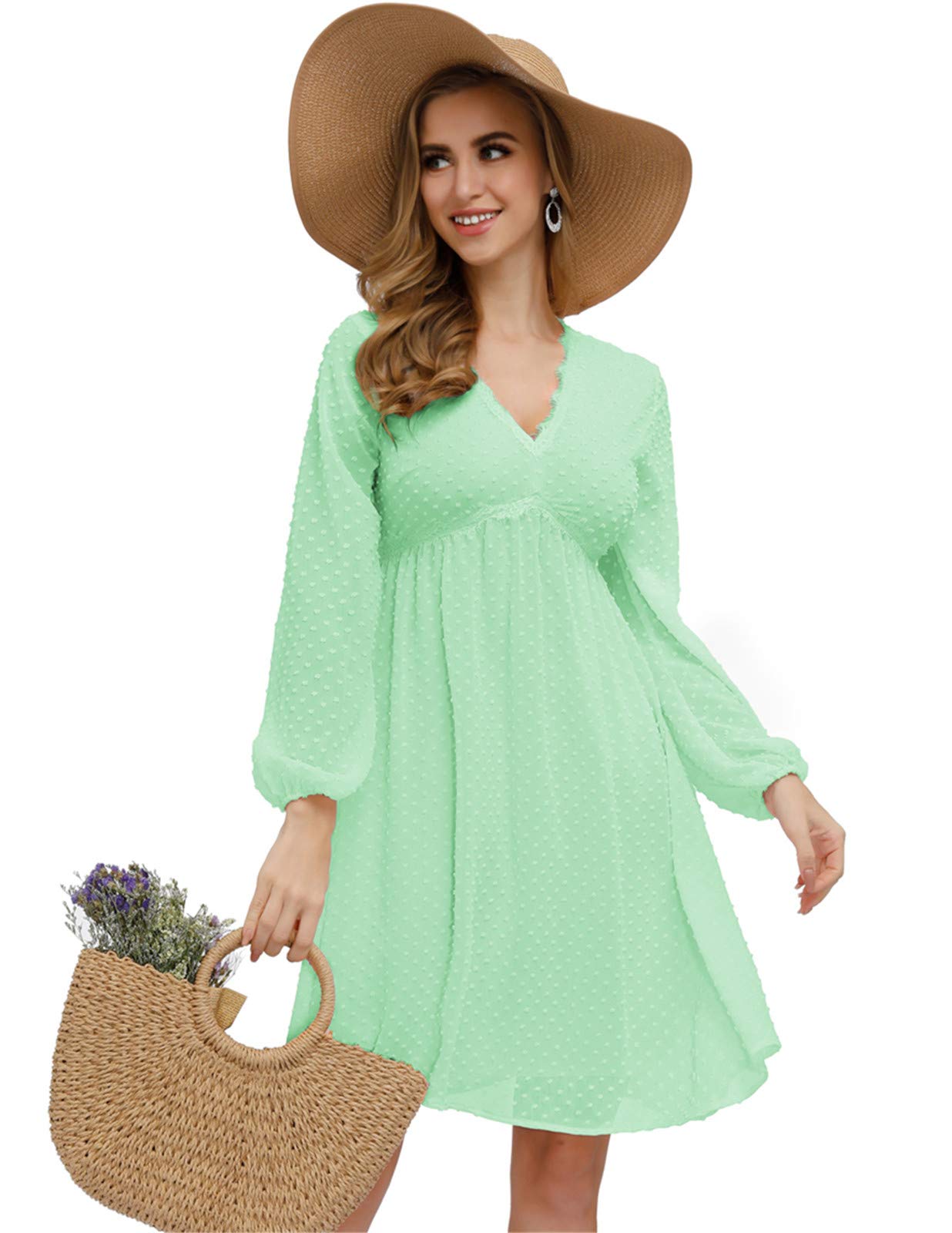 JASAMBAC Swiss Dot Maternity Cocktail Dress for Women - Elegant Wedding Guest & Baby Shower Dress for Special Occasions | Perfect for Bridal Showers, Formal Events & Maternity Photoshoots