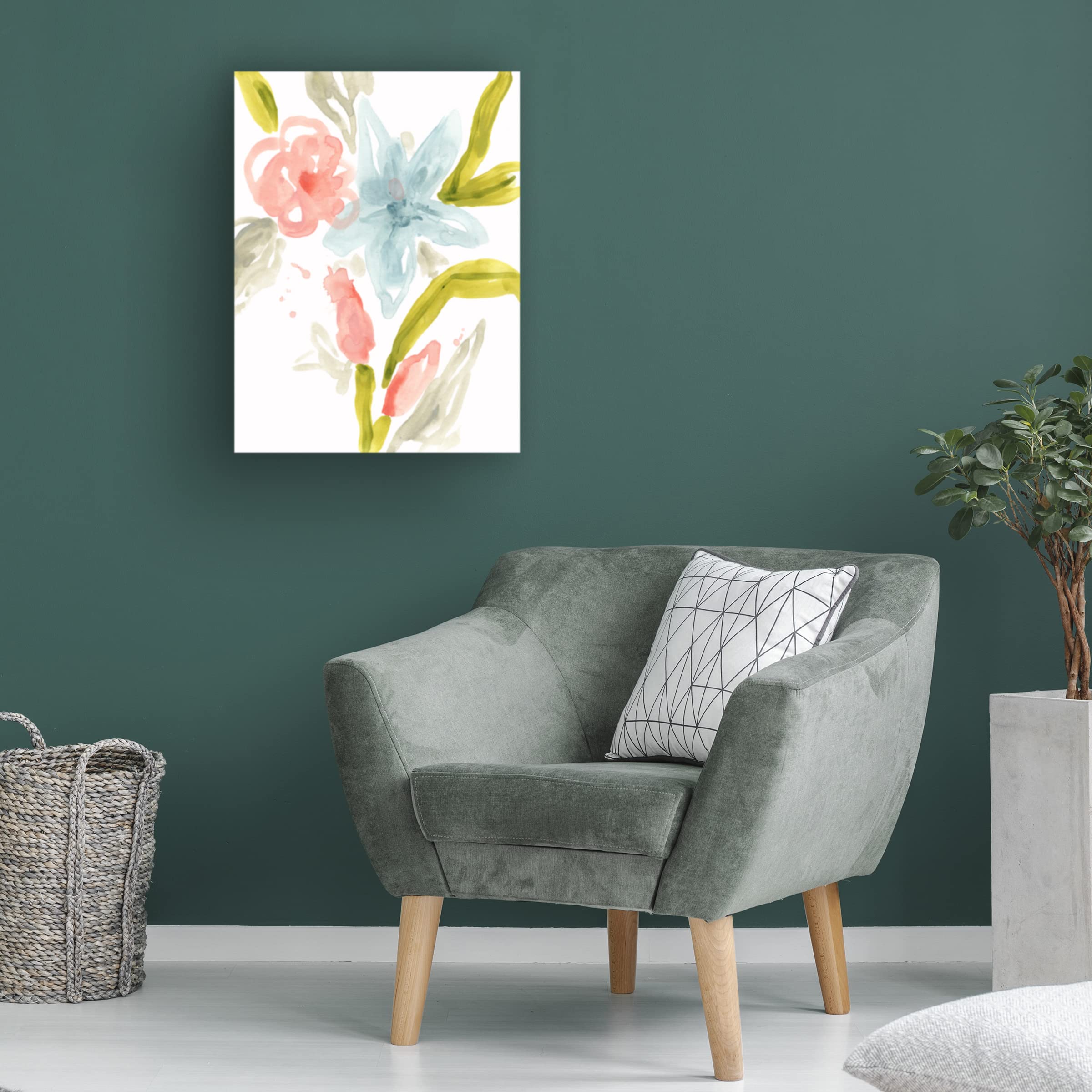 Trademark Fine Art 'Floral Sonata II' Canvas Wall Art Print by June Erica Vess - Vibrant Floral Painting for Living Room, Bedroom & Office Decor