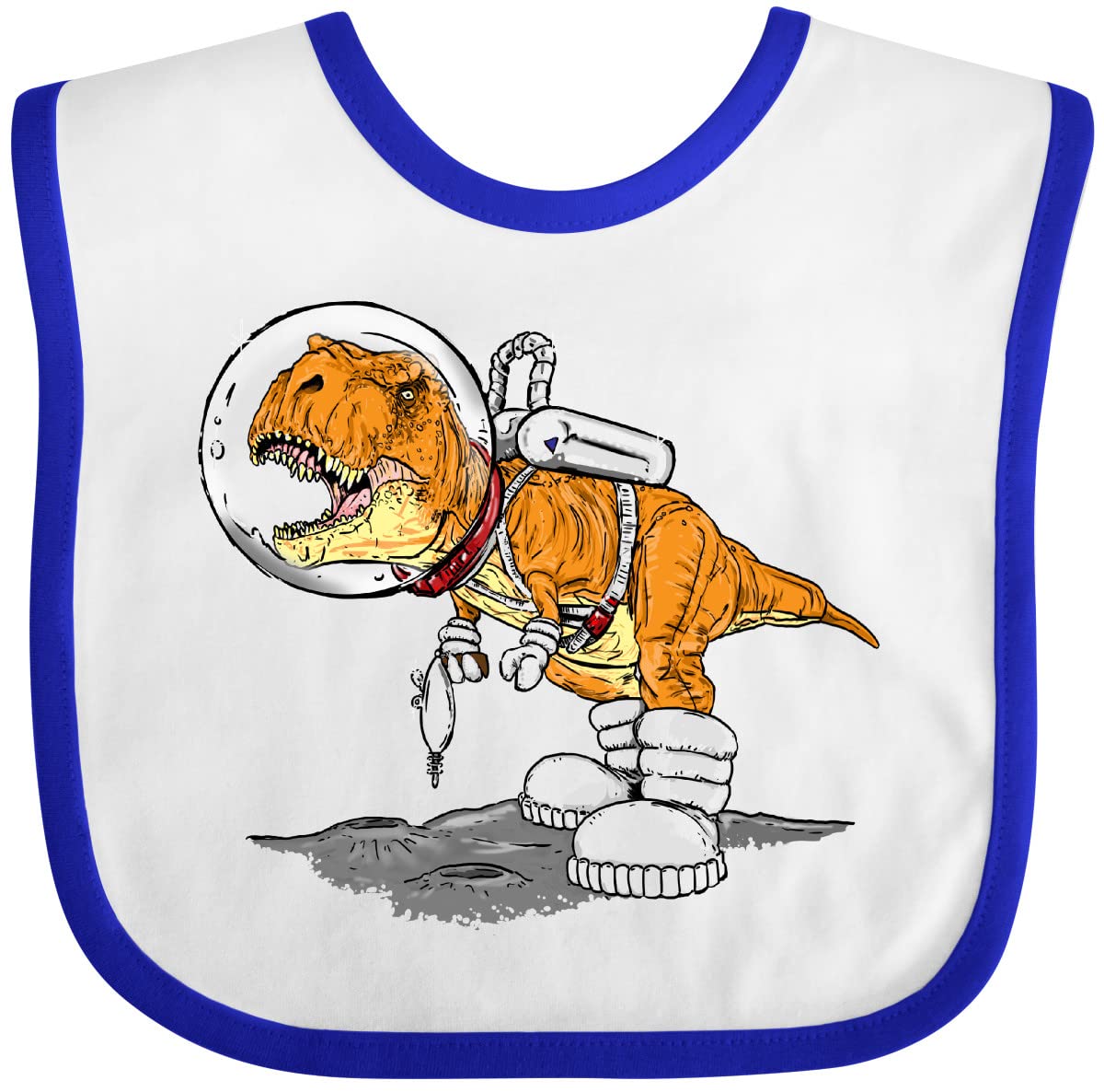 Inktastic Science Fiction Day Astronaut Dinosaur Baby Bib - Soft Cotton Drool Bib for Infants, Perfect for Feeding Time, Playtime, and Science Fiction Themed Events