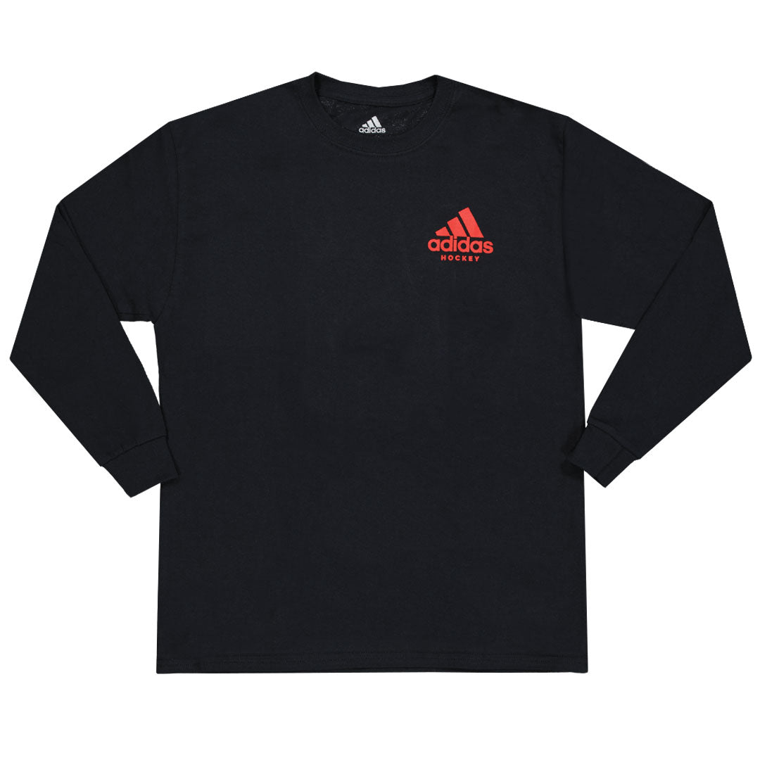 Adidas Kids' (Junior) Hockey Graphic Long Sleeve T-Shirt (CM6130) - Comfortable & Stylish Sports Apparel for Young Athletes - Perfect for Hockey Practice, Games & Casual Wear