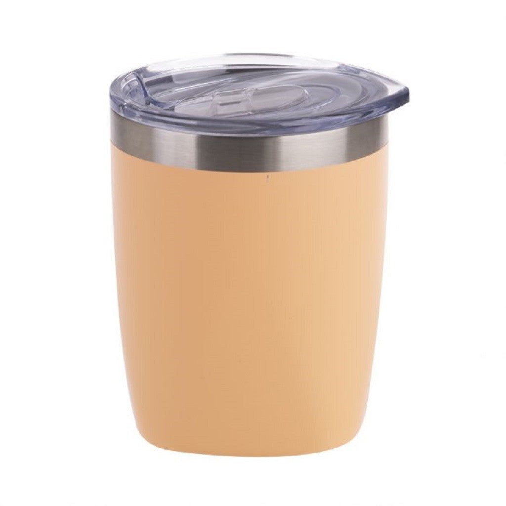 Oasis Double Wall Insulated Old Fashioned Tumbler 300ml - Matte Cantaloupe Color | Perfect for Iced Coffee, Cocktails & Hot Beverages at Home or Office