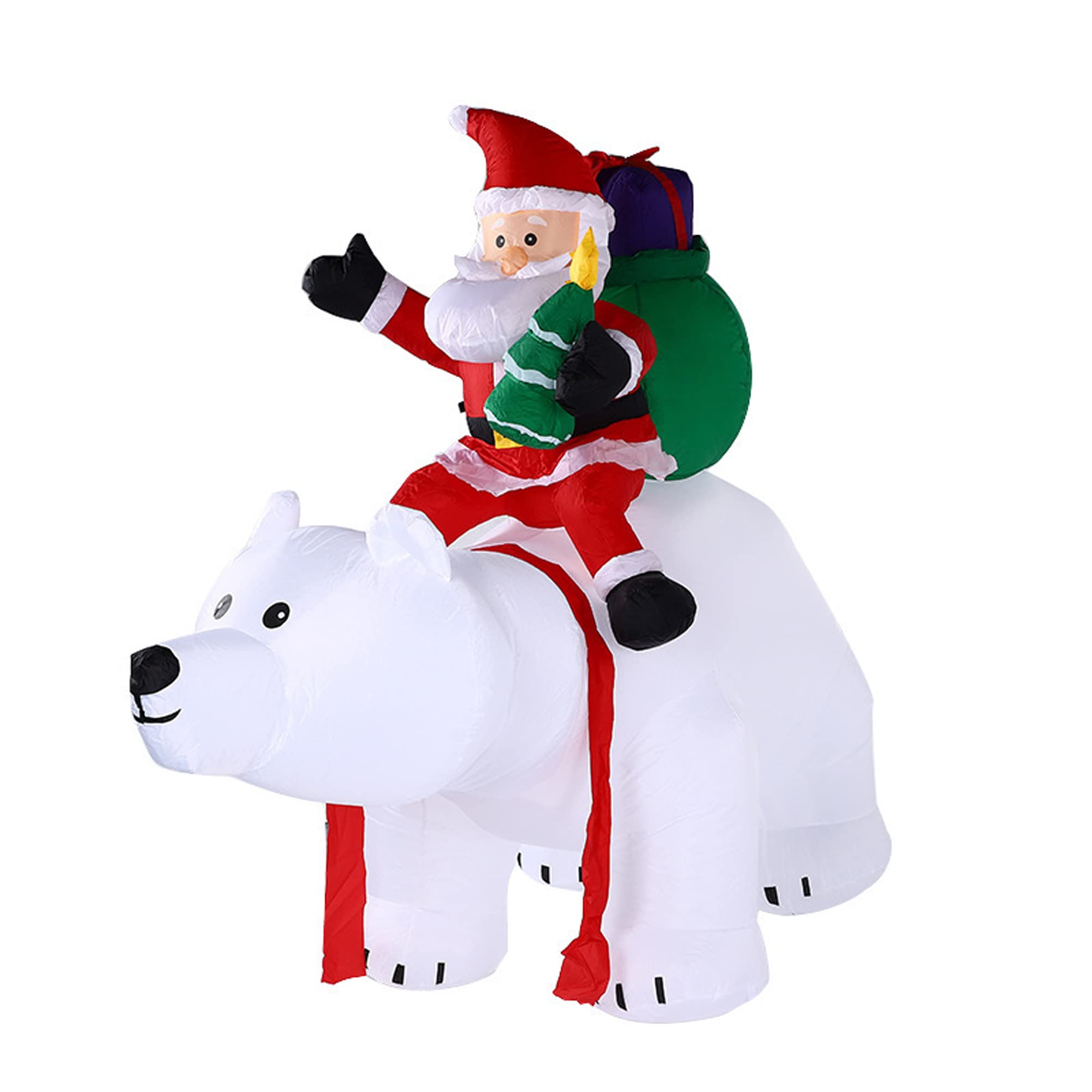 Giant Christmas Inflatables Outdoor Decorations - Santa Claus with Gift Box - Blow Up Holiday Decor for Yard, Lawn & Xmas Party | Perfect for Front Yard Display, Holiday Lighting & Festive Outdoor Decorations