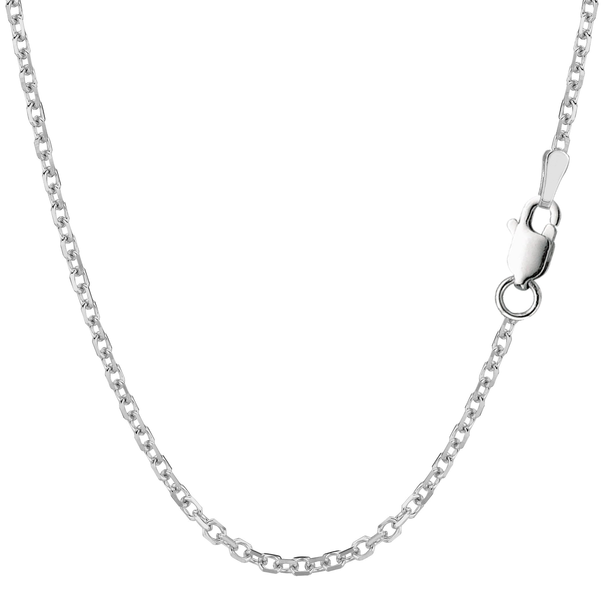 Sterling Silver Rhodium Plated Cable Chain Necklace 2.3mm - Elegant & Durable Jewelry for Women, Gift for Her, Perfect for Everyday Wear & Special Occasions
