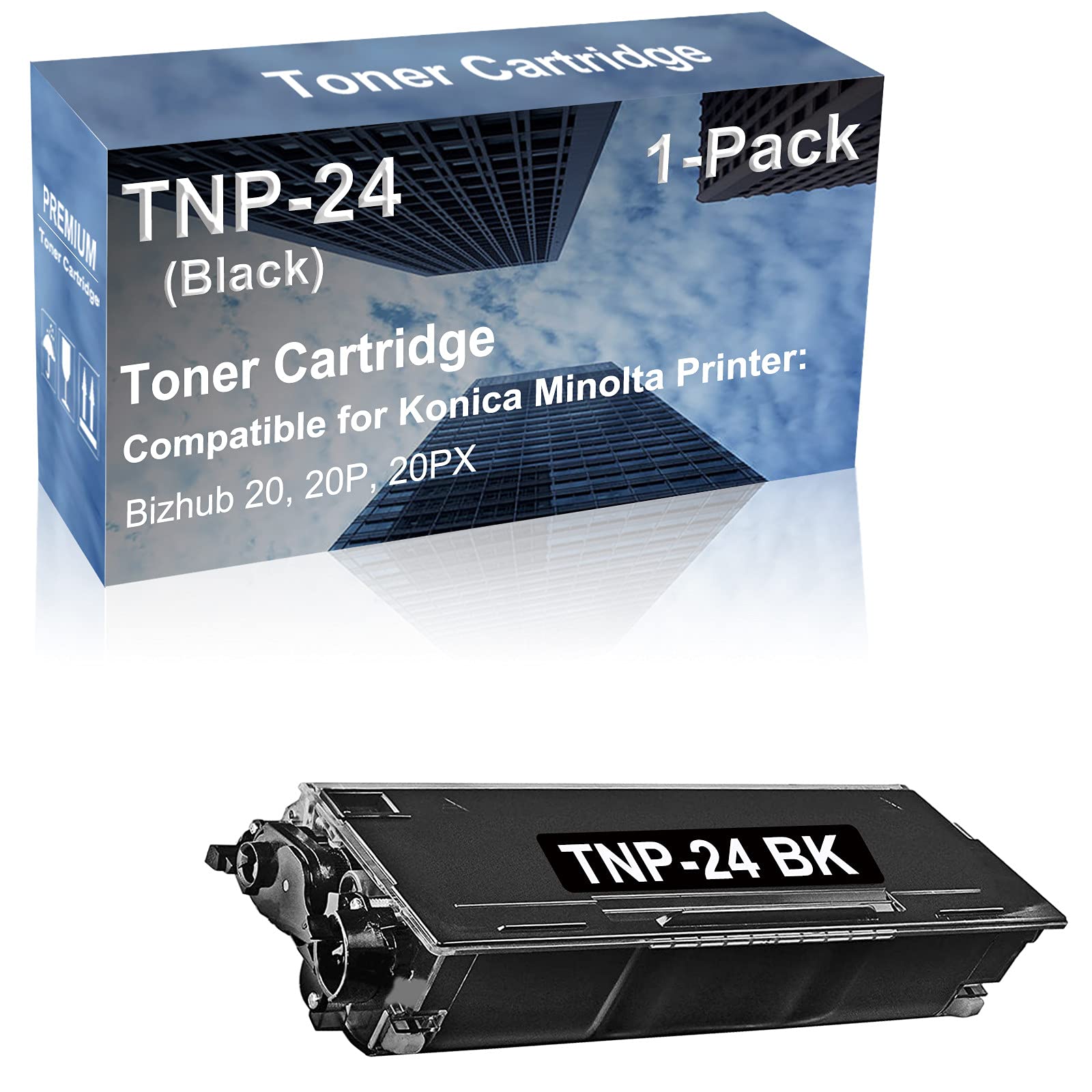High Capacity TNP24 TNP-24 (A32W011) Toner Cartridge - Compatible with Konica Minolta Bizhub 20, 20P, 20PX Printers (Black) - Ideal for Office Printing, Document Reproduction & High-Volume Copying