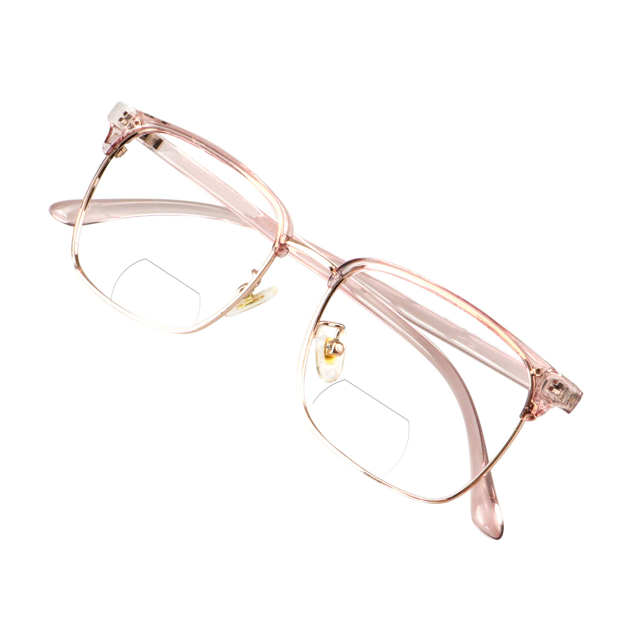 VisionGlobal Blue Light Blocking Bifocal Glasses for Women & Men - Anti Eyestrain Computer Reading Glasses with Stylish Square Frame - Perfect for Office Work, Gaming & Screen Time