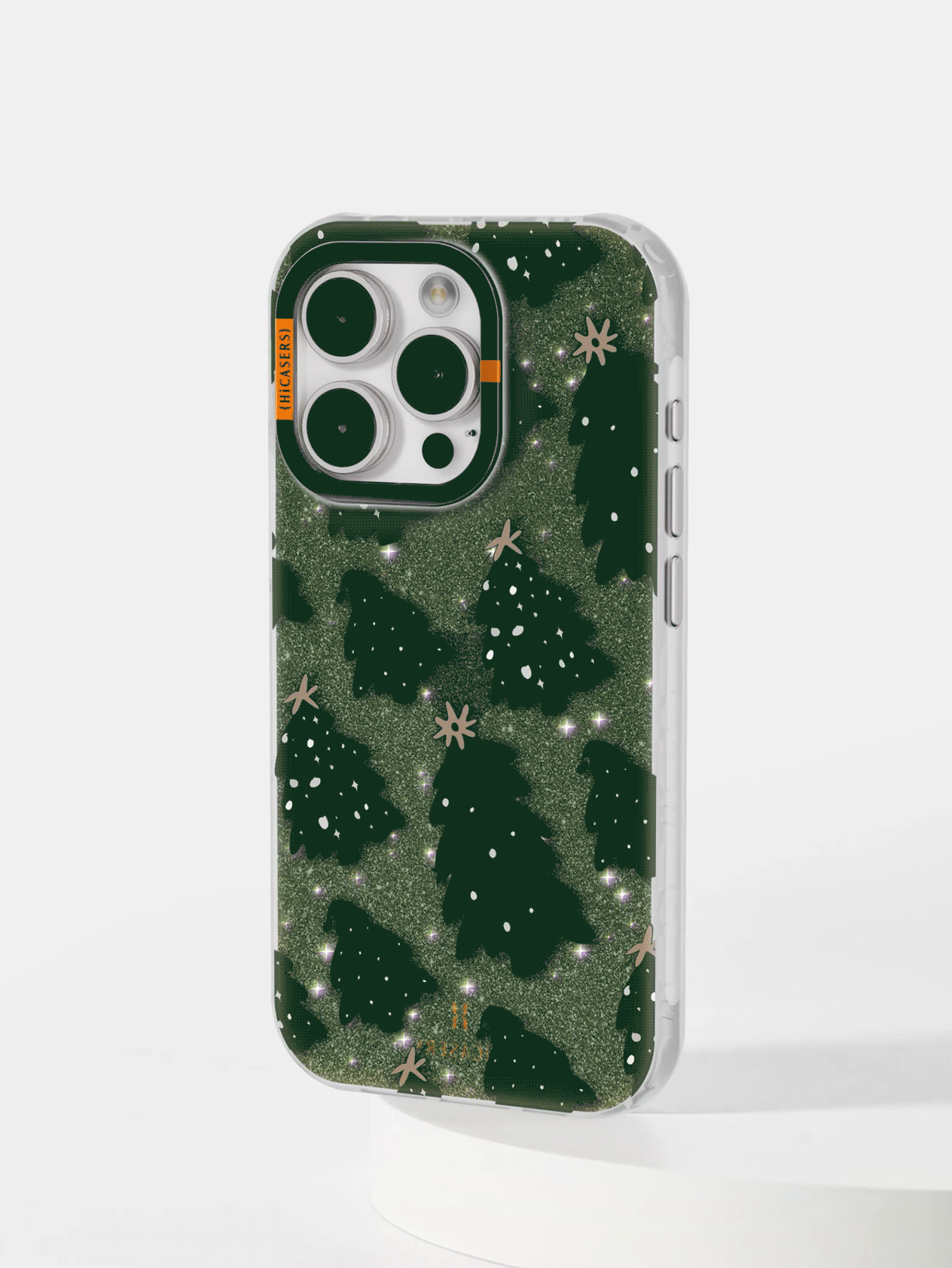 Christmas Tree Pattern Iridescent Phone Case - Deep Green Holiday Design for iPhone & Samsung | Perfect for Festive Gifts & Winter Decorations