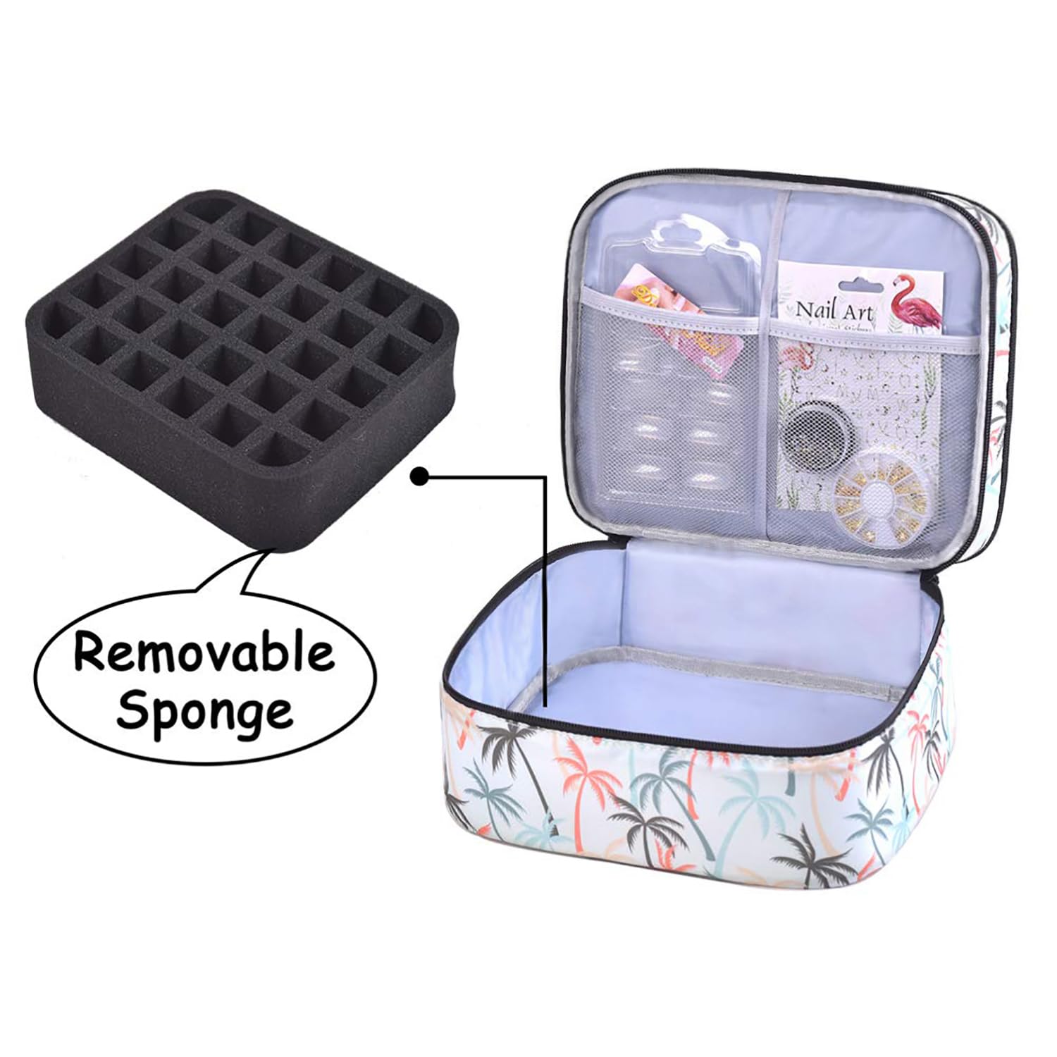 30-Slot Nail Polish Organizer Case - Double Layer Storage for Manicure Set & Travel | Portable Cosmetic Bag for Nail Artists