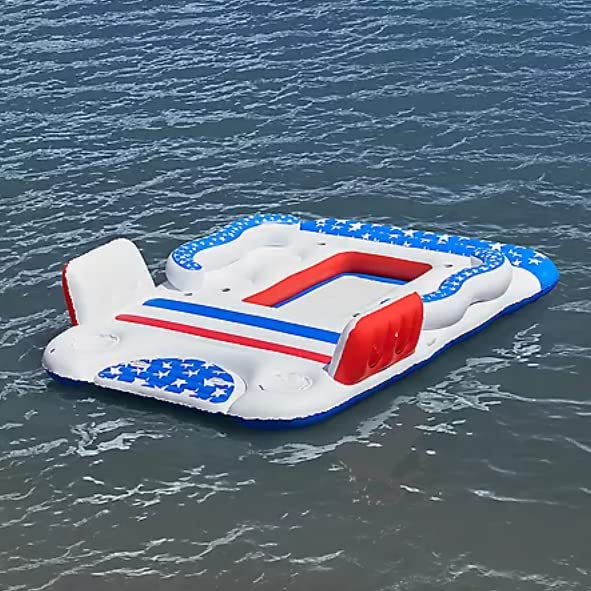 Paradise Island Float - 6 Person Inflatable Raft for Pool, Lake & Beach - Maximum Capacity 6 Adults - Fun for Family & Friends Gatherings