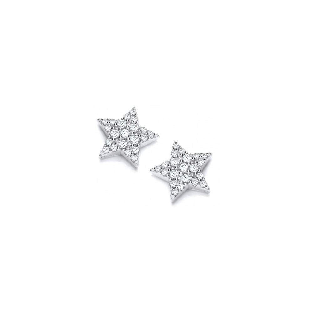Sparkling Silver Cubic Zirconia Starry Night Stud Earrings for Women - Perfect for Evening Parties, Weddings & Date Nights