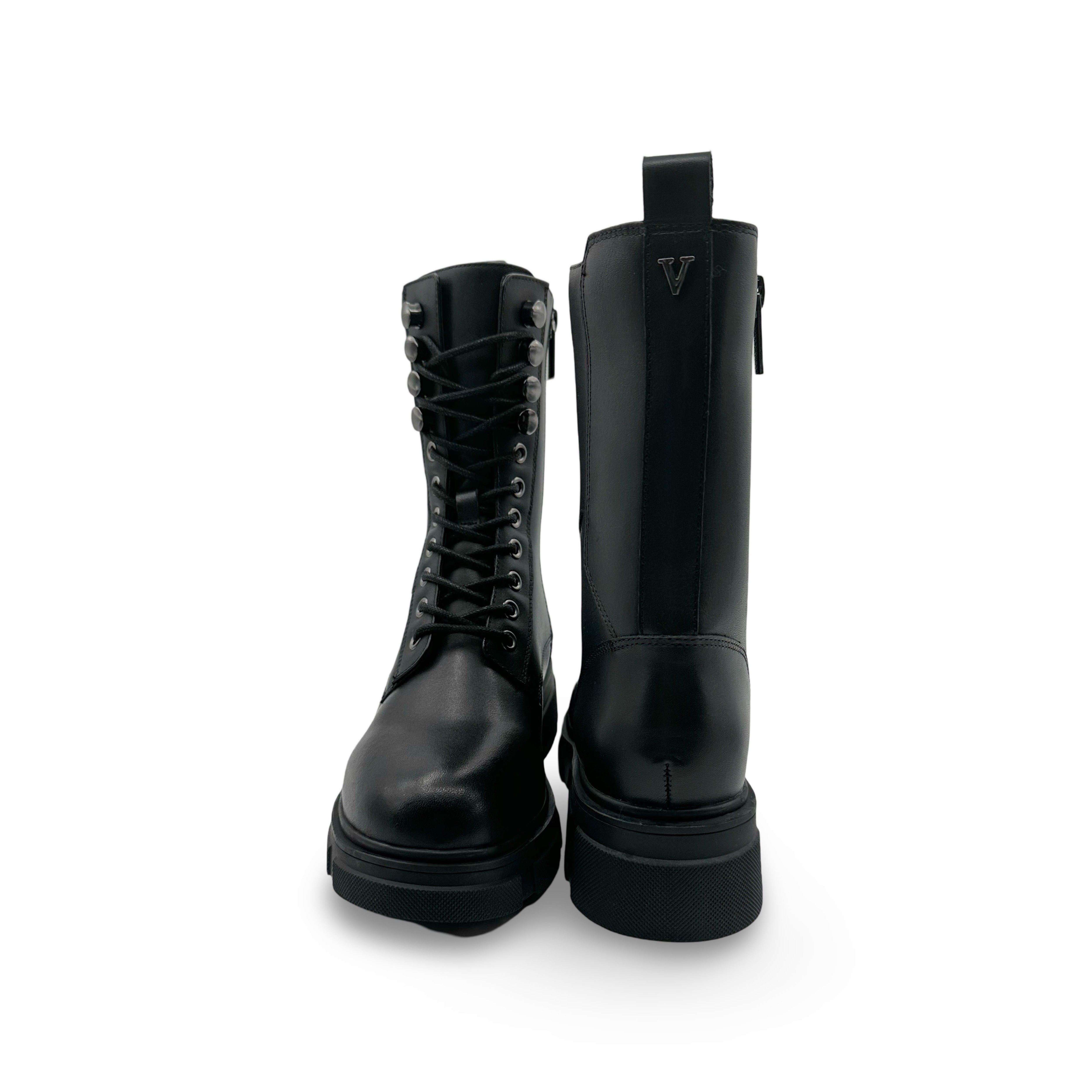 Cara Black Leather Waterproof Boots for Women - Stylish & Comfortable Winter & Rain Boots for Outdoor Walking, Hiking & Casual Wear