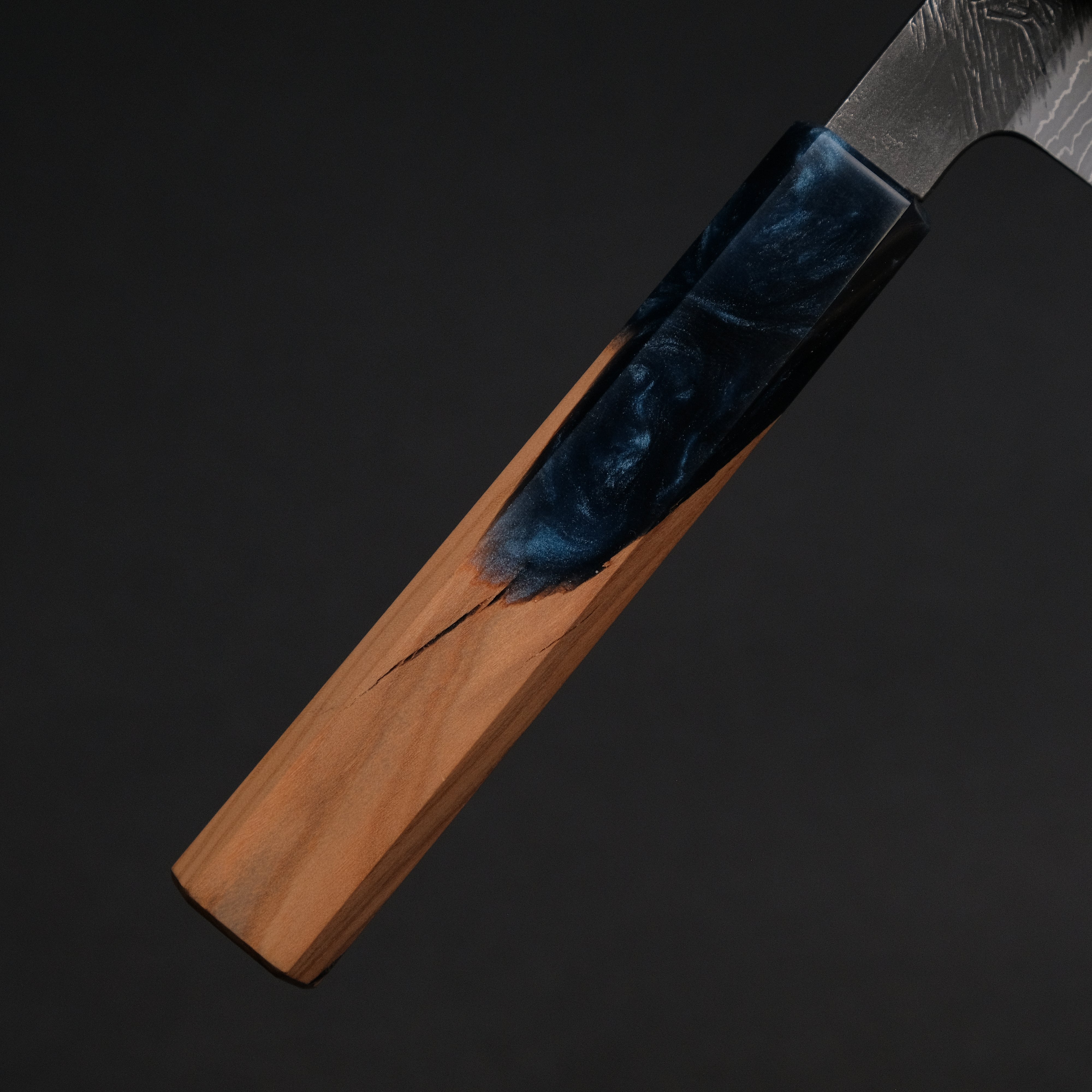 Ajikataya White #2 Matsuba Damascus Petty Knife 80mm - Olive Wood & Resin Handle - Japanese Kitchen Knife for Slicing, Peeling & Precision Cutting - Perfect for Chefs & Home Cooks