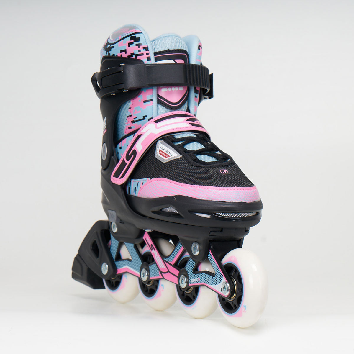 Adjustable Junior Inline Skates for Kids - Blue & Pink Rollerblades | Perfect for Outdoor Play, Birthday Gifts & Skate Park Adventures