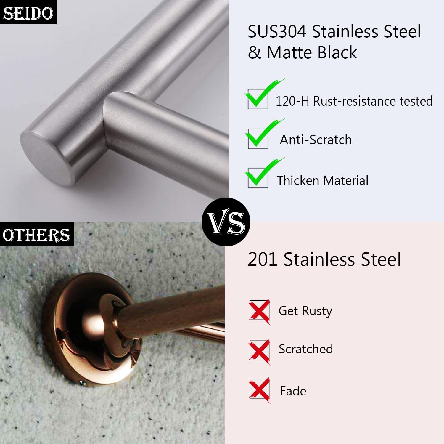 36 Inch Brushed Nickel Towel Rack - Wall Mounted Stainless Steel Bathroom Towel Holder, SUS 304 Rustproof Design for Spa, Hotel & Home Bathroom Organization