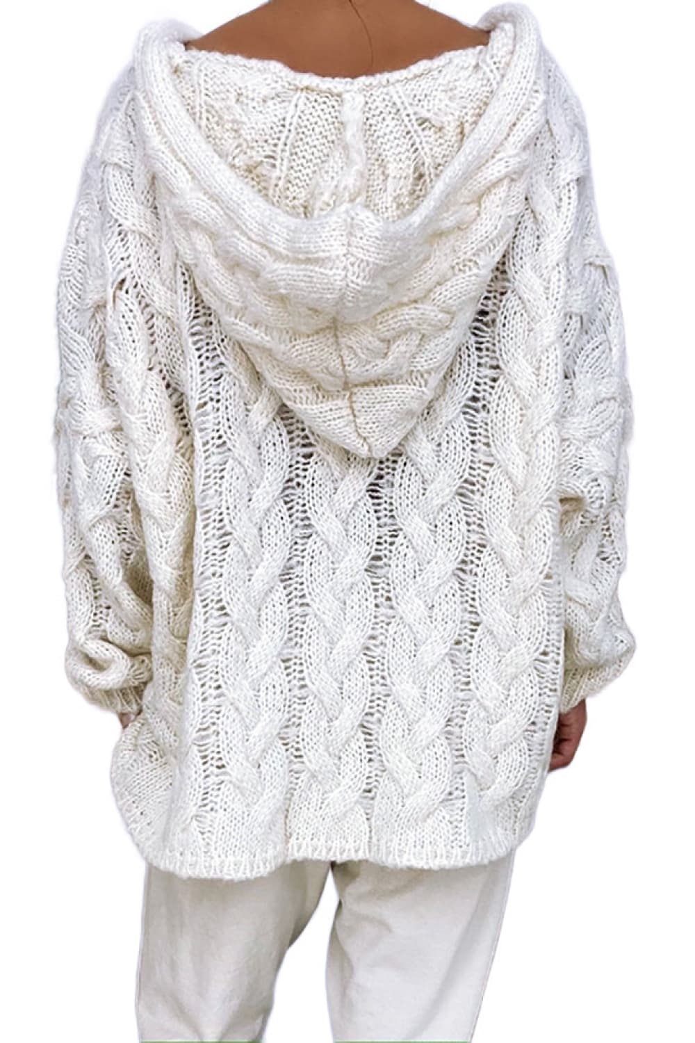 Cozy Cable Knit Hooded Sweater for Women - Soft Winter Pullover with Pockets | Perfect for Casual Outfits, Layering & Cold Weather Fashion