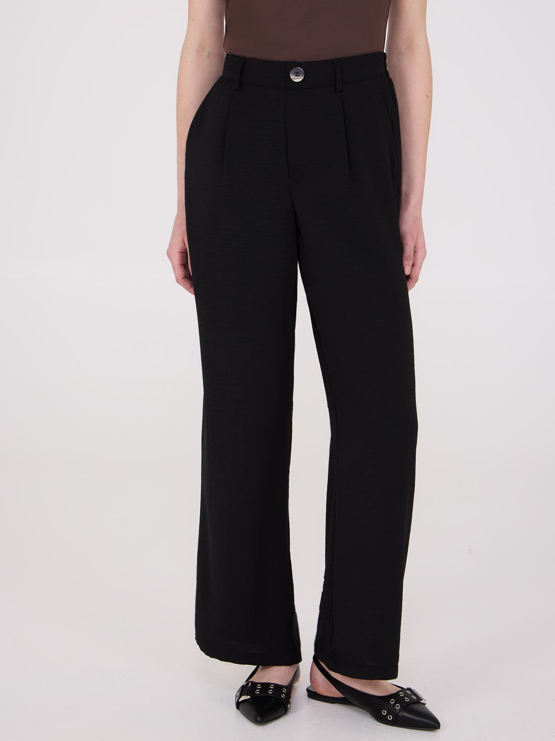 Mid Rise Wide Leg Pants for Women - Comfortable High Waisted Trousers with Loose Fit | Perfect for Office, Casual Wear & Travel