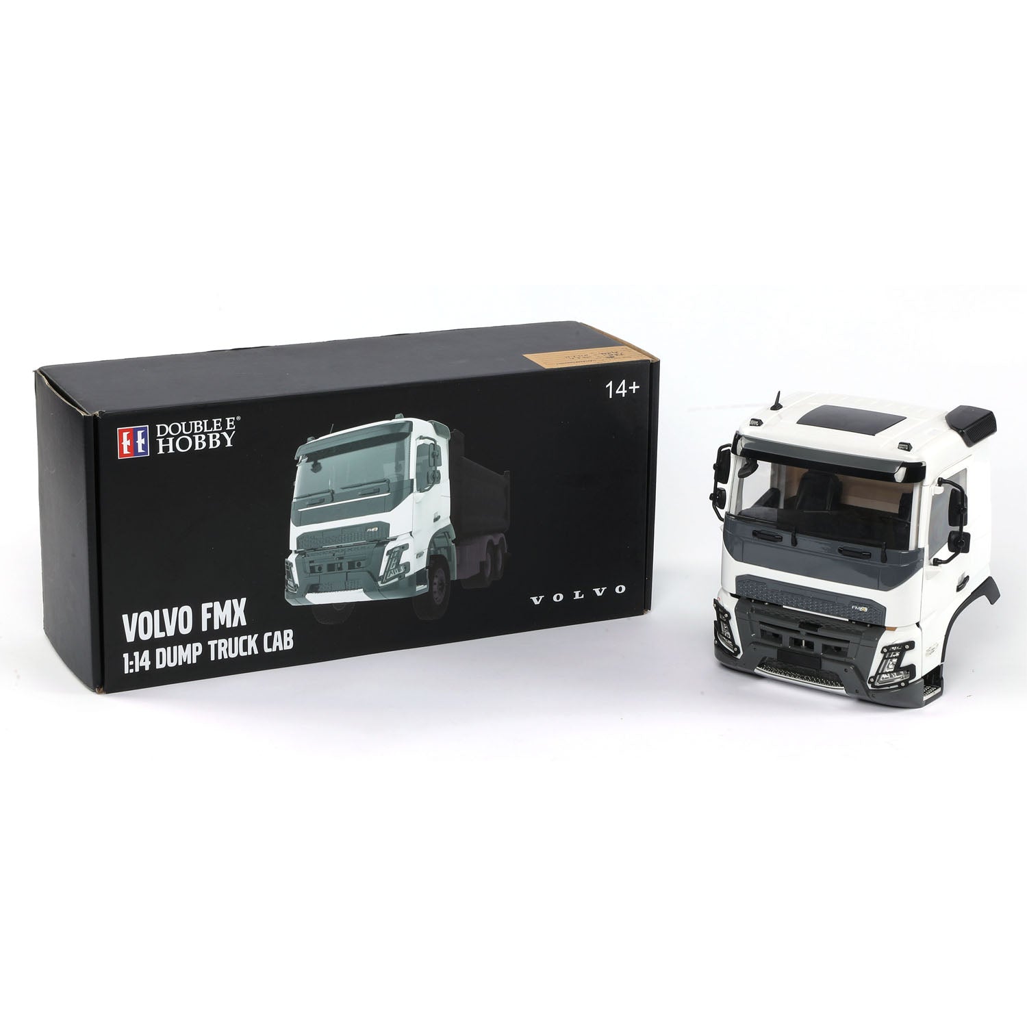 1/14 Scale Double E FMX Cabin Shell for Hydraulic RC Dump Truck - DIY Unpainted Radio Control Tractor Model Kit - Perfect for RC Car Enthusiasts & Construction Vehicle Collectors