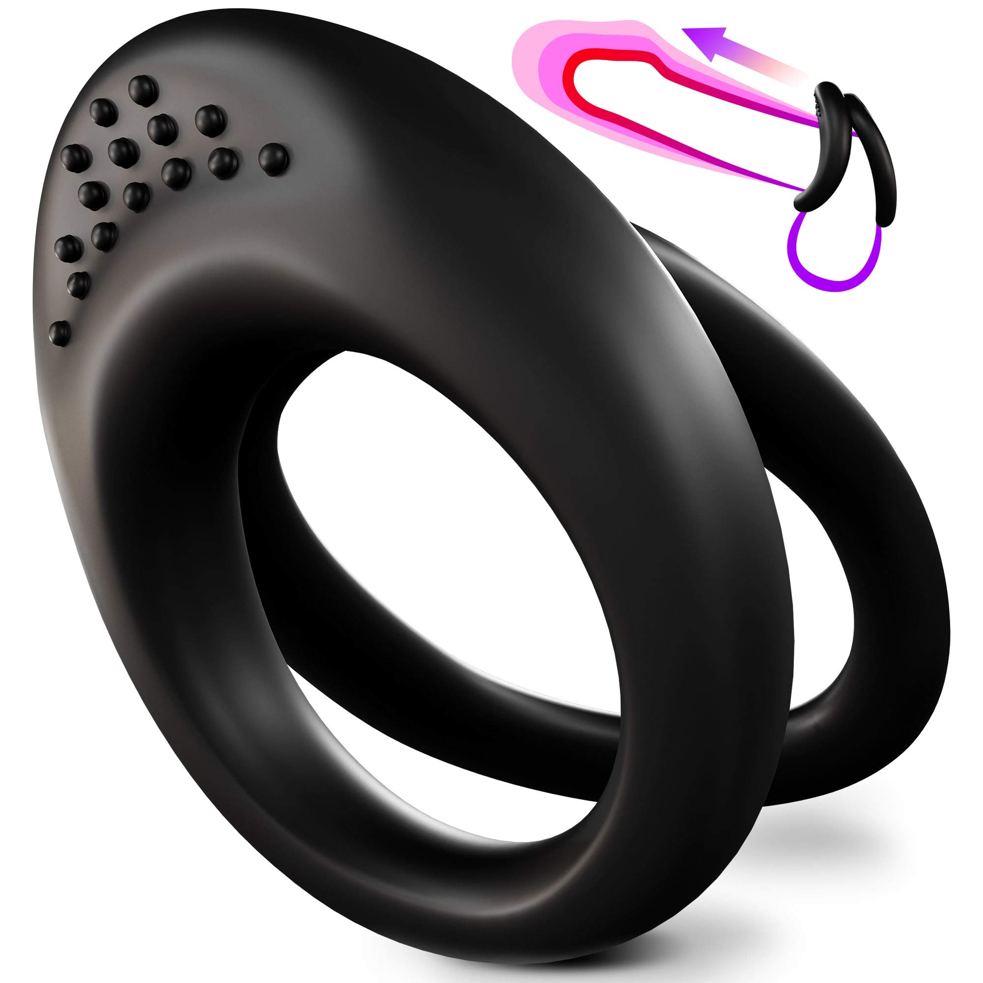 VIARDEJI® Cock Ring for Men - Super Hard Erection Penis Ring, Enhances Size & Intense Orgasms, Durable Stretchy Silicone Sex Toy for Couples & Solo Play - Perfect for Bedroom Fun & Spicing Up Relationships