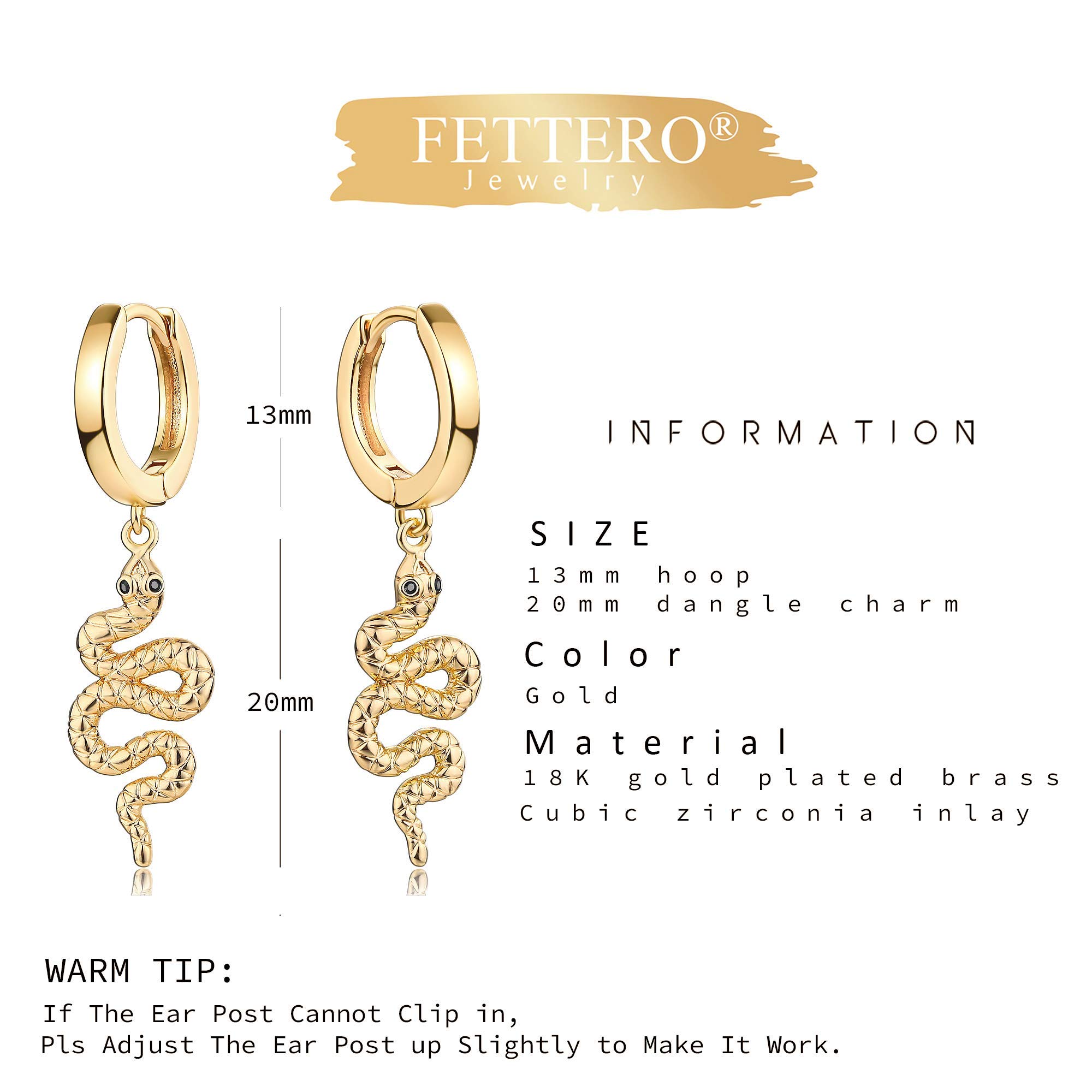 FETTERO 14K Gold Plated Hoop Dangle Earrings - Lightweight Drop Huggie Hoop Earrings for Women | Hypoallergenic & Nickel Free | Dainty Everyday Jewelry for Work, Date Night & Special Occasions