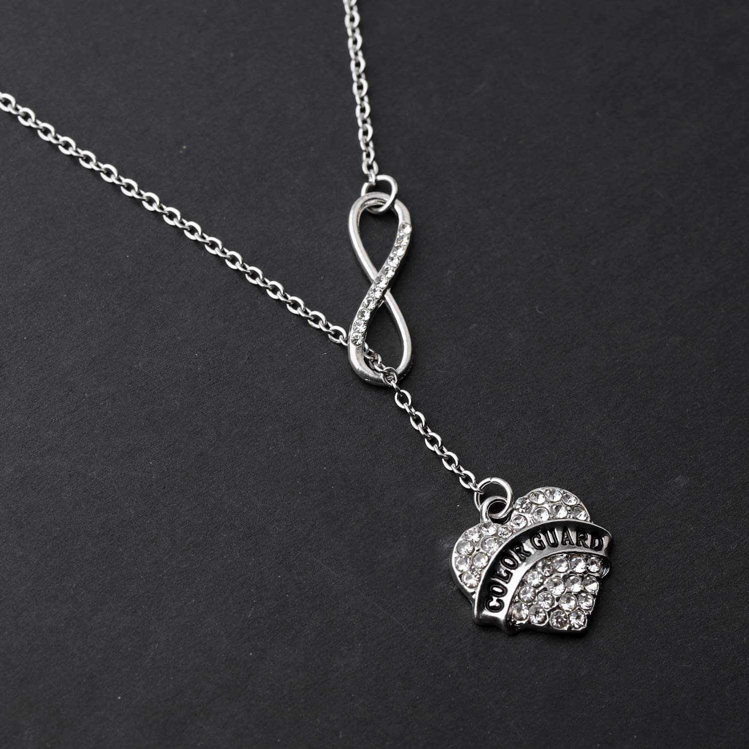 Color Guard Jewelry Set - Heart Charm Earrings & Necklace for Women, Teens & Girls - Perfect Flag Team Gifts & Performance Accessories