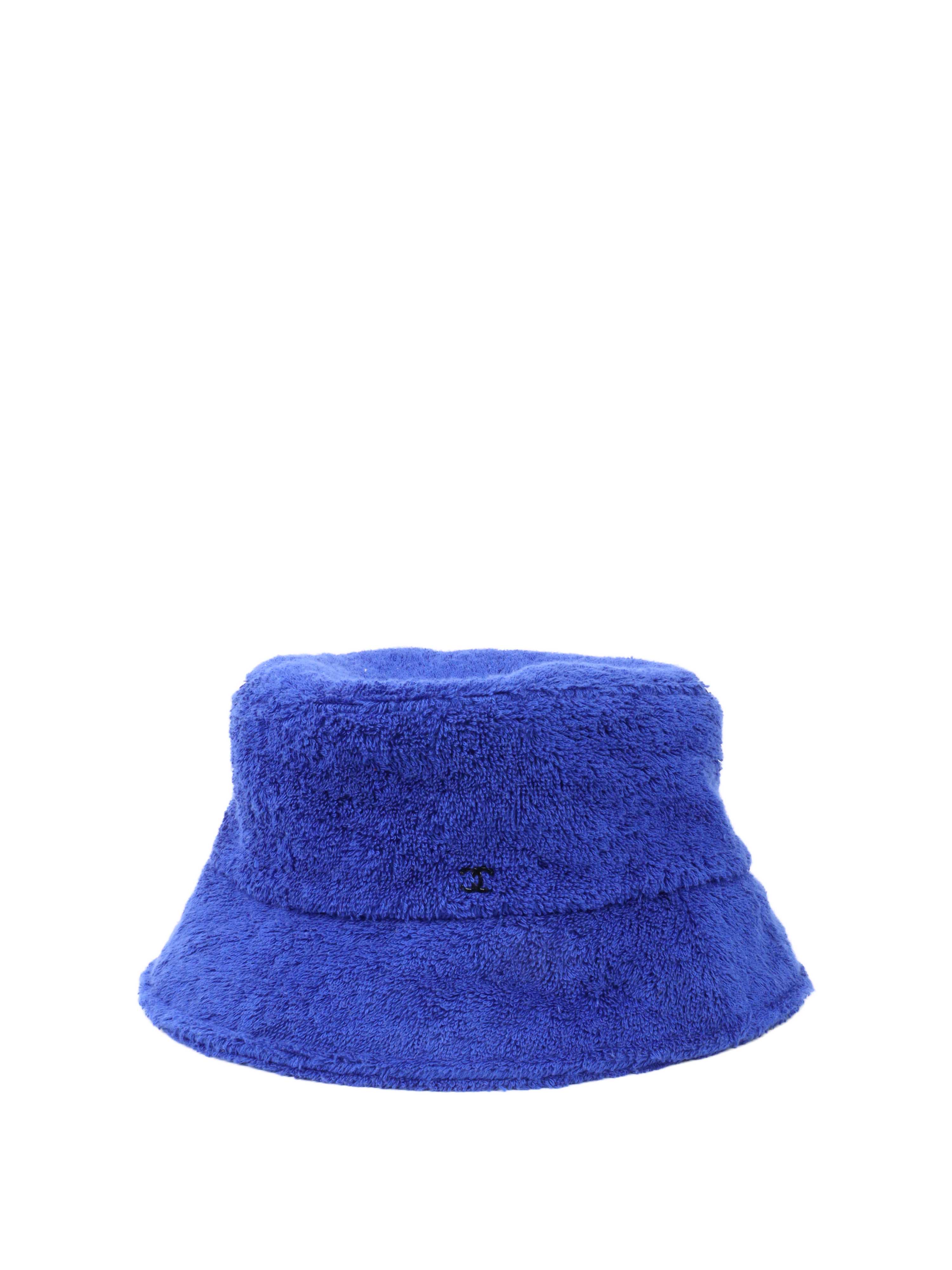 Chanel Blue Cotton Bucket Hat for Women - Fashion Sun Hat with Wide Brim for Outdoor, Beach & Summer Style