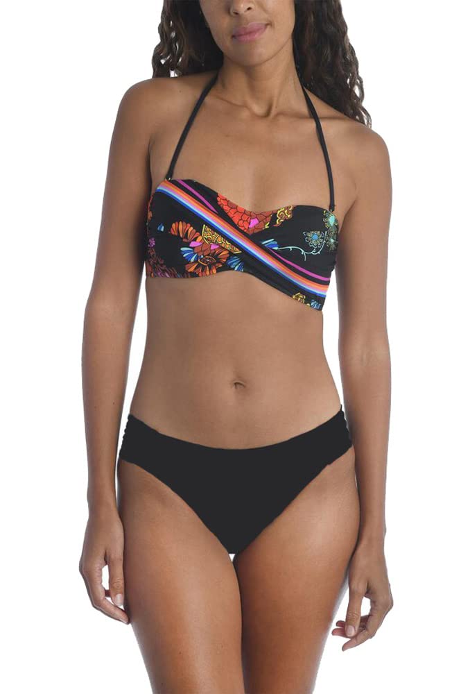 Trina Turk Electric Reef Bandeau Top & Bikini Bottom Set - Women's Swimwear 2 Piece Bikini Set for Beach, Pool & Vacation | Floral Print, Adjustable Straps, Comfort Fit