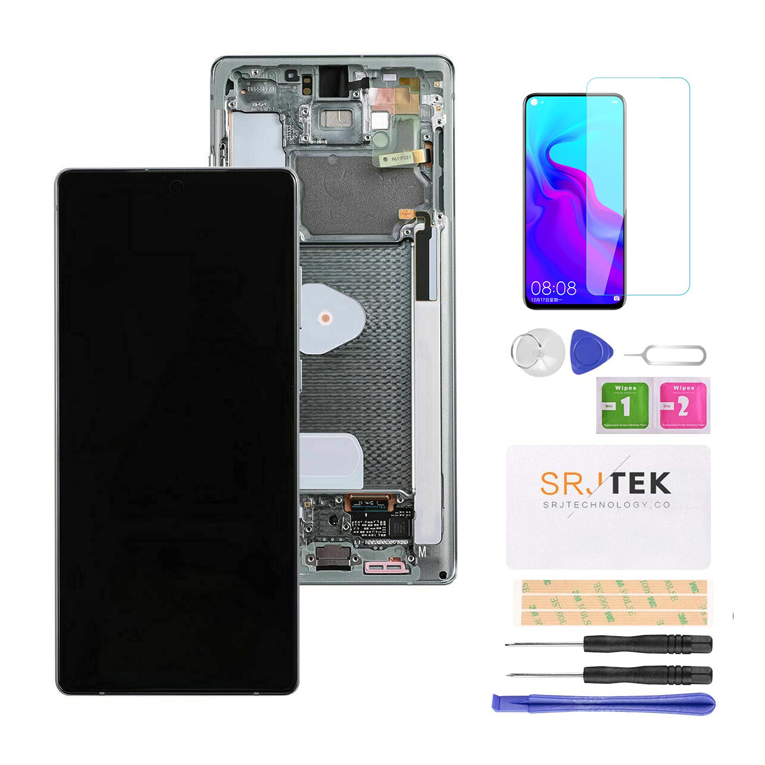 Original LCD Screen Replacement for Samsung Galaxy Note 20 N980 N981 4G/5G - Touch Digitizer Display Assembly with Frame (Green) | Perfect for DIY Phone Repair & Screen Replacement at Home or Office