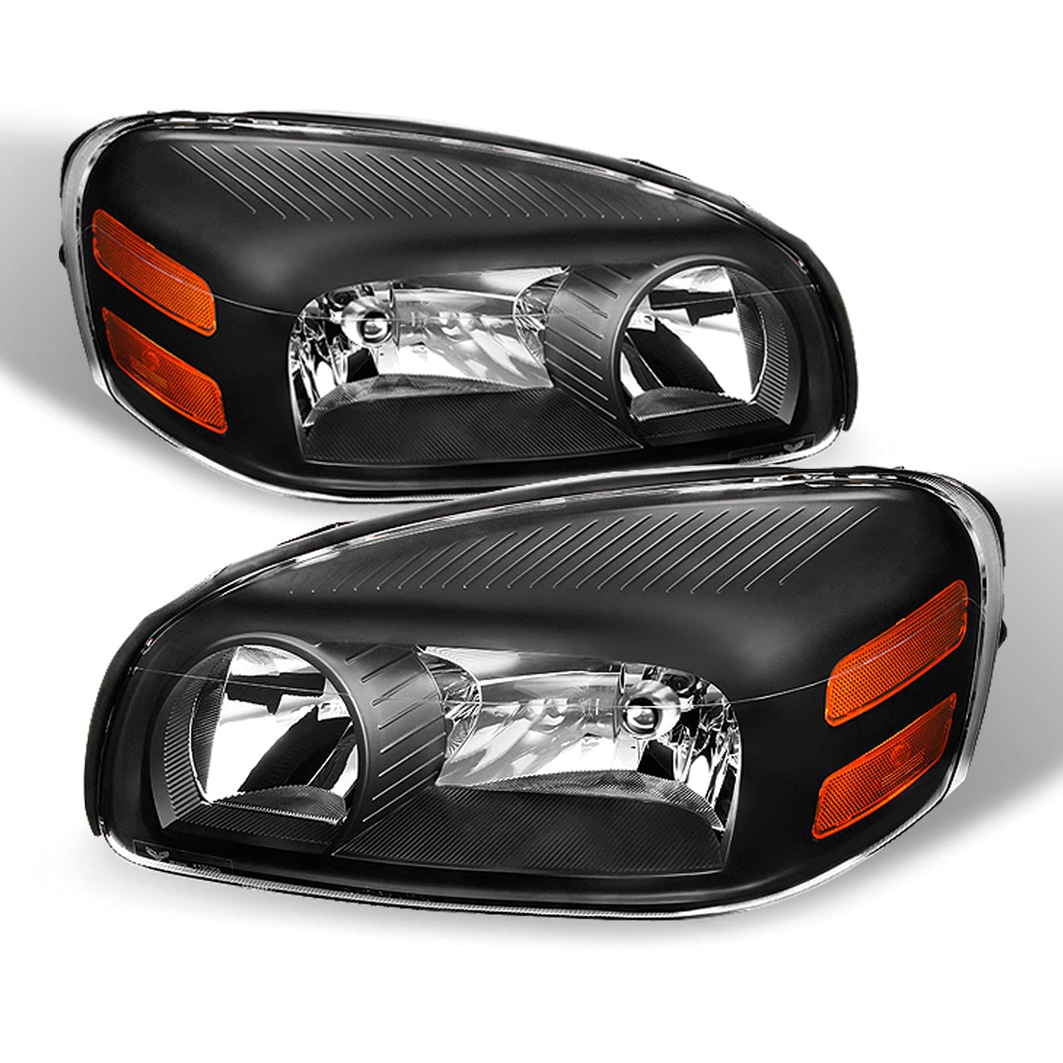 AKKON Replacement Headlights for Chevy Uplander & Montana SV6 - Black LED Headlamp Assembly Pair (Driver & Passenger Side) - Perfect for Night Driving & Vehicle Restoration Projects