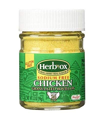 Herb Ox Sodium-Free Chicken Granulated Bouillon - 3.3 Ounce (Pack of 2 Jars) | Low Sodium Seasoning for Soups, Stews & Homemade Broths | Perfect for Keto, Paleo & Heart-Healthy Diets