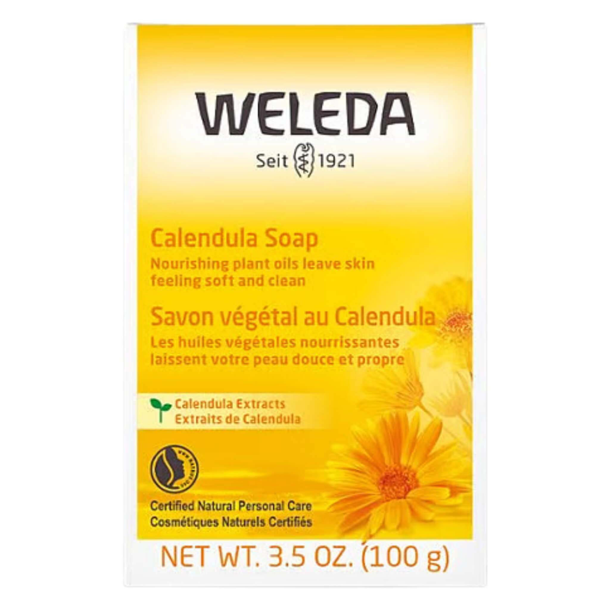 Organic Calendula Soap Bar for Sensitive Skin - Natural Handmade Soap with Calendula Extract - Gentle Cleansing for Face & Body - Perfect for Dry Skin, Eczema & Acne-Prone Skin (Use for Daily Skincare Routine, Bath & Shower)