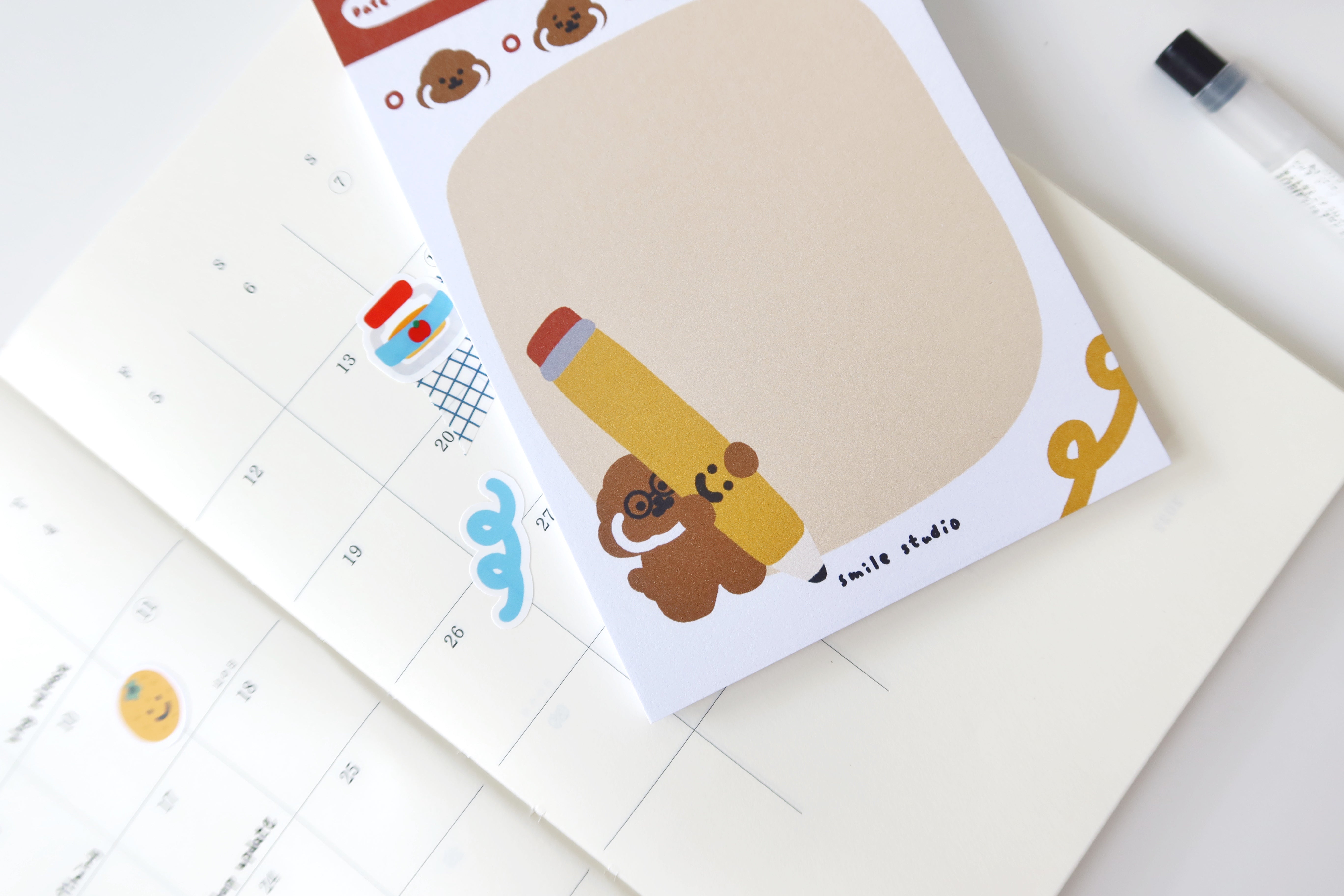 Rice Cake Puppy Sticky Notes Memo Pad - Cute Kawaii Dog Design for Office, School, and Home Organization