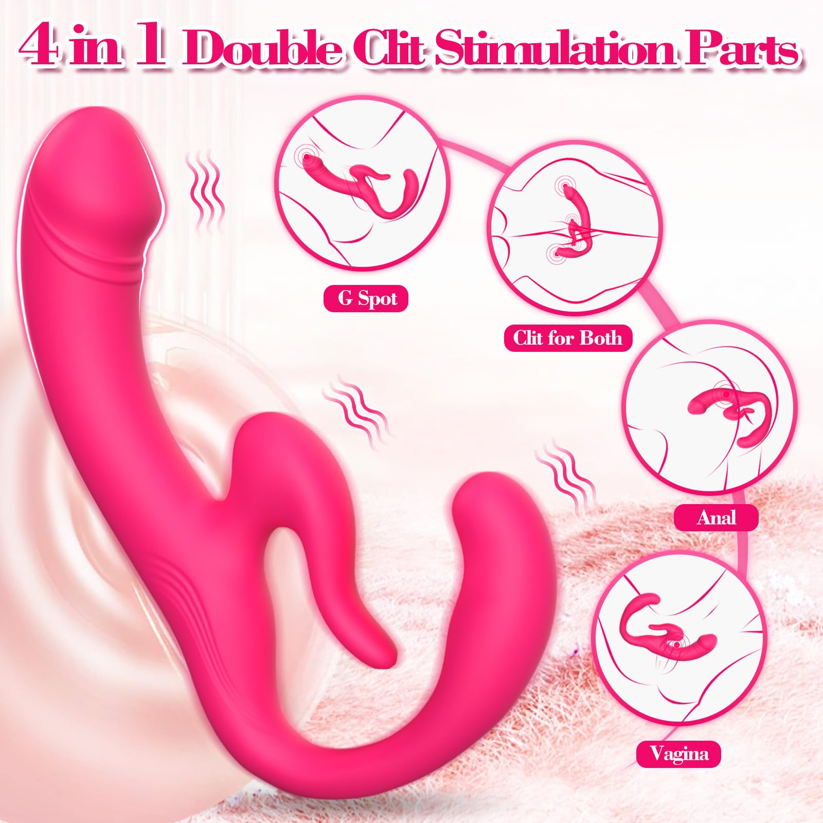 Strapless Strap-On Dildo Harness for Women Couples - Realistic Double-Ended Vibrating Butt Plug with Anti-Slip Silicone Design - Lesbian Sex Toys & Adult Anal Pleasure Tools for Enhanced Intimacy and Solo Play