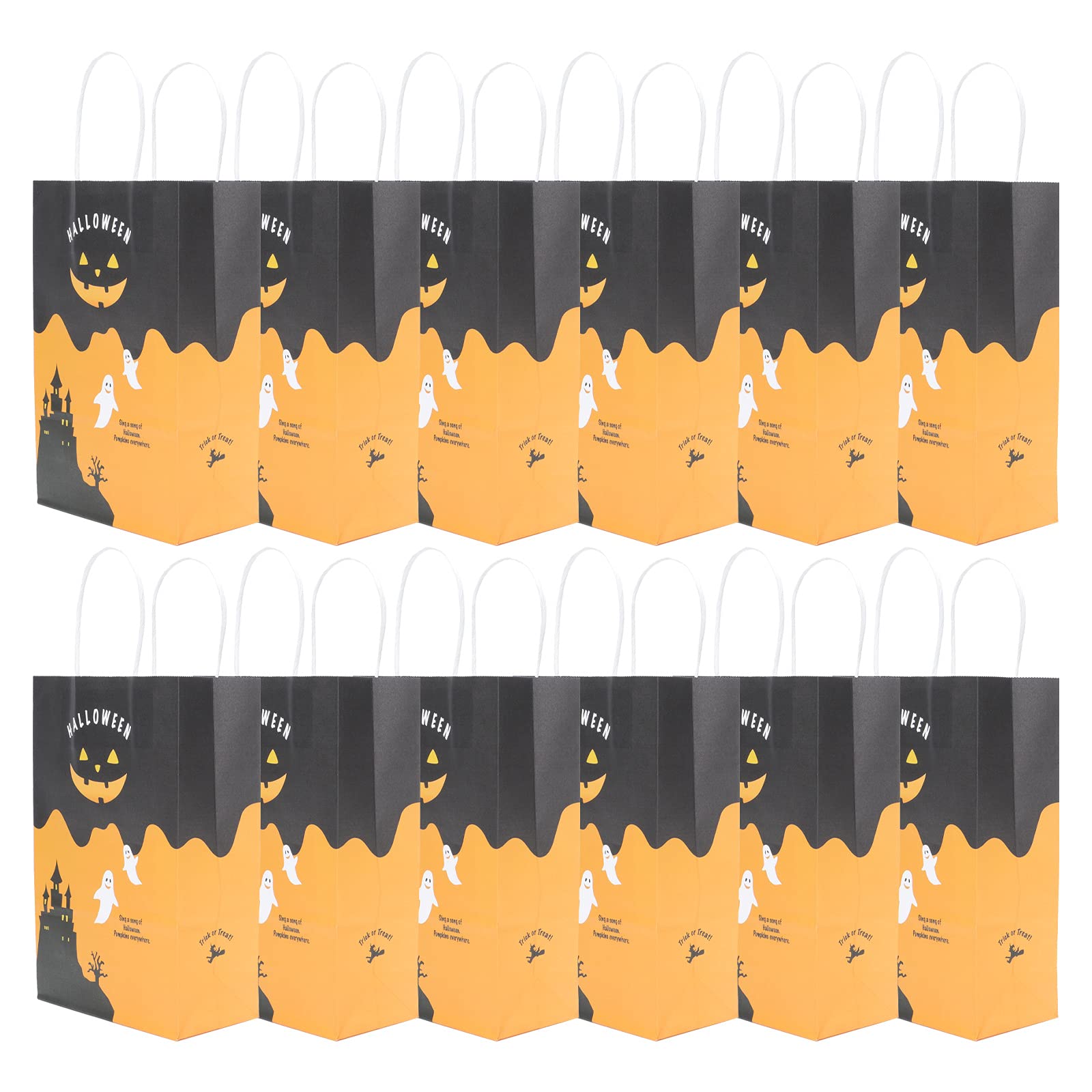 Veemoon 12pcs Halloween Candy Bags - Decorative Trick or Treat Bags for Halloween Party Favors, Goodie Bags & Home Decor | Perfect for Trick-or-Treating, Halloween Parties & Classroom Treats