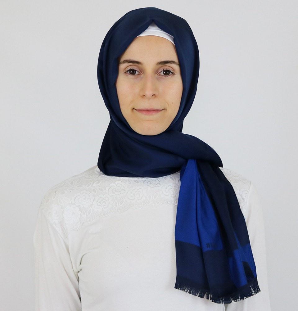 Aker Solid Shawl 1002SLK 922 Dark Blue - Premium Women's Fashion Scarf for Winter, Office, and Evening Outfits