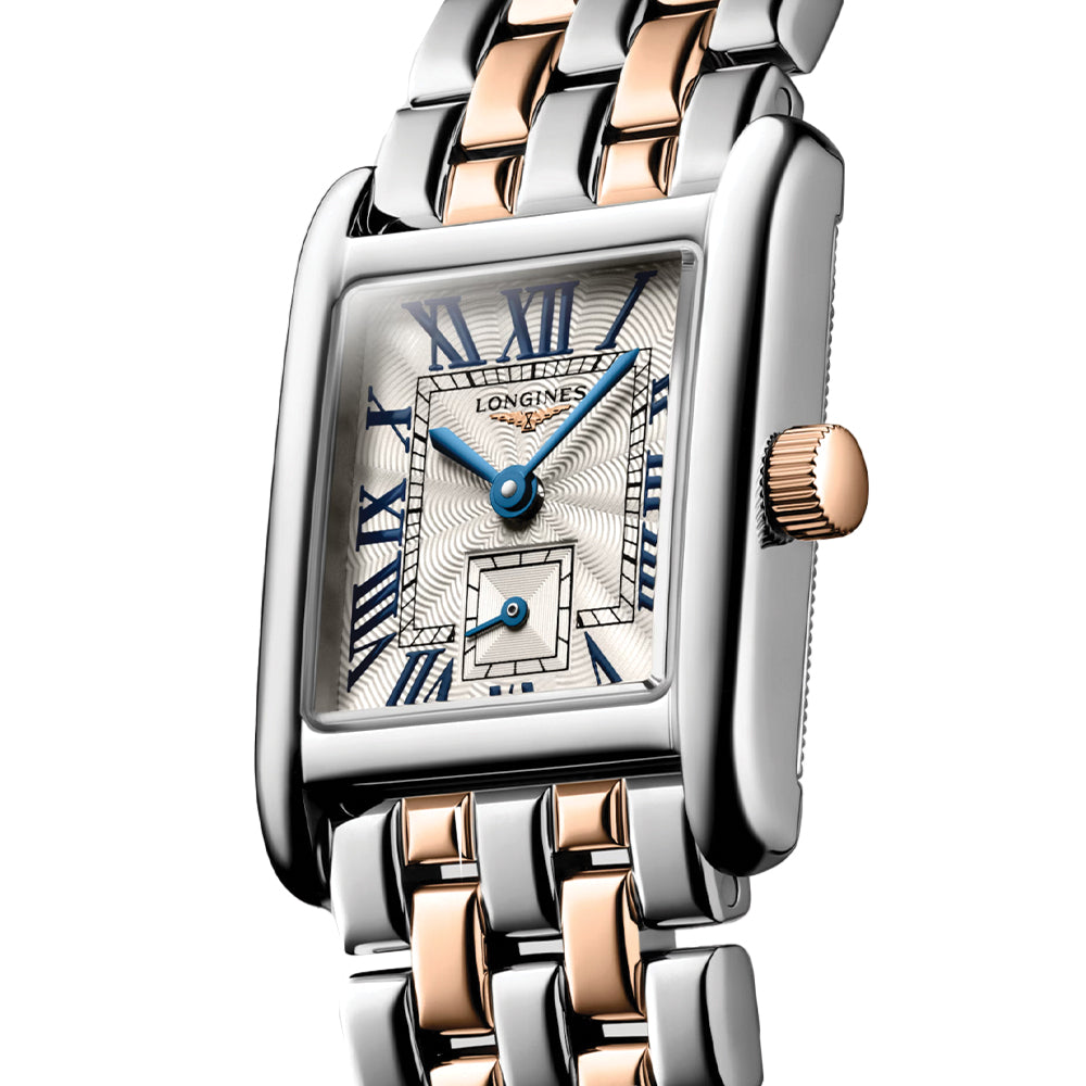 Mini Dolcevita Steel and Pink Gold 29mm Silver Watch for Women - Elegant Bracelet Design, Perfect for Everyday Wear, Office & Special Occasions