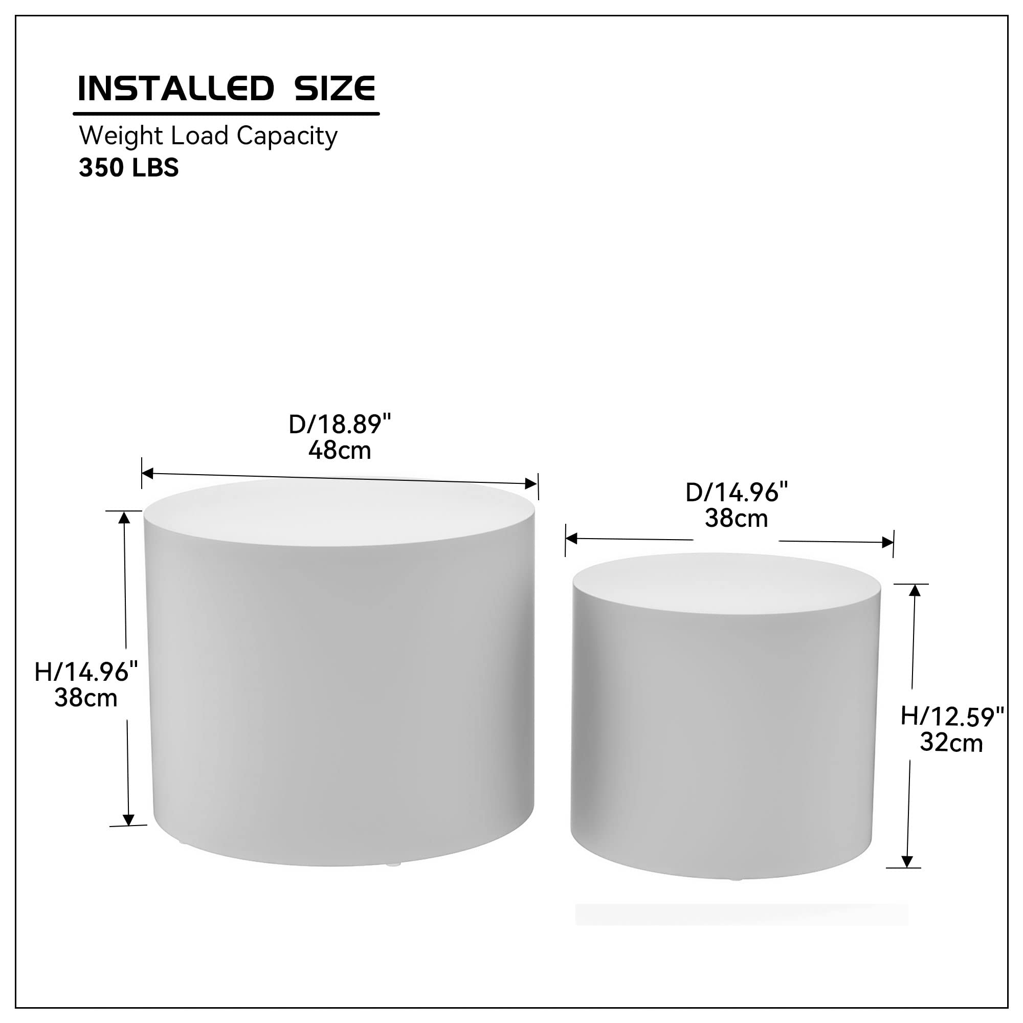 Kevinplus Modern White Coffee Table Set of 2 - Round Nesting Side Tables for Living Room, Bedroom & Office - Space Saving Small Circle End Tables (Matte White) - Perfect for Compact Spaces, Apartment Decor & Coffee Table Styling