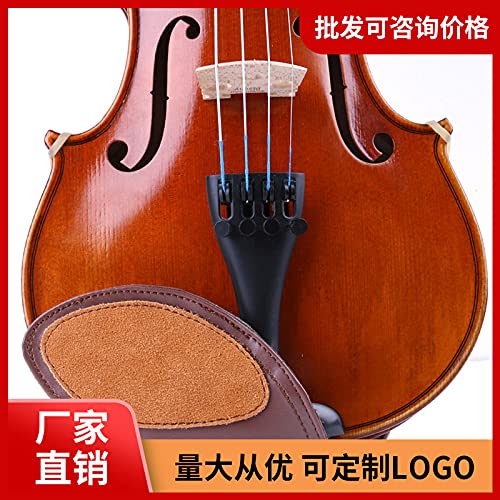 Premium Violin Shoulder Rest & Chin Rest for 3/4-4/4 Violins - Comfortable Sheepskin Shoulder Pad & Chin Pad Protector (Khaki) | Ideal for Professional Violinists & Music Students