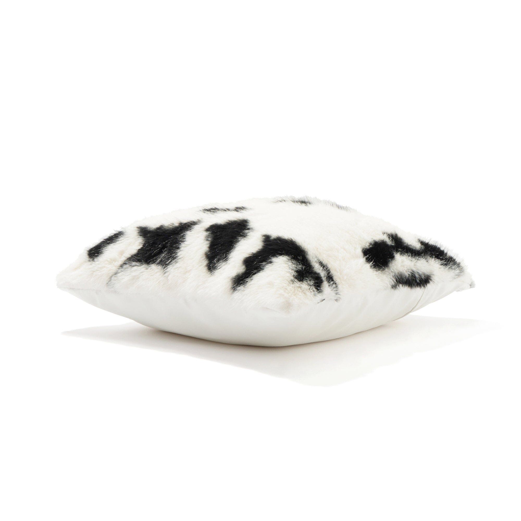 Premium Faux Fur Cushion Cover 18x18 Inches - Soft White & Black Decorative Pillow Case for Sofa, Bed, Living Room - Cozy Home Decor Accessory