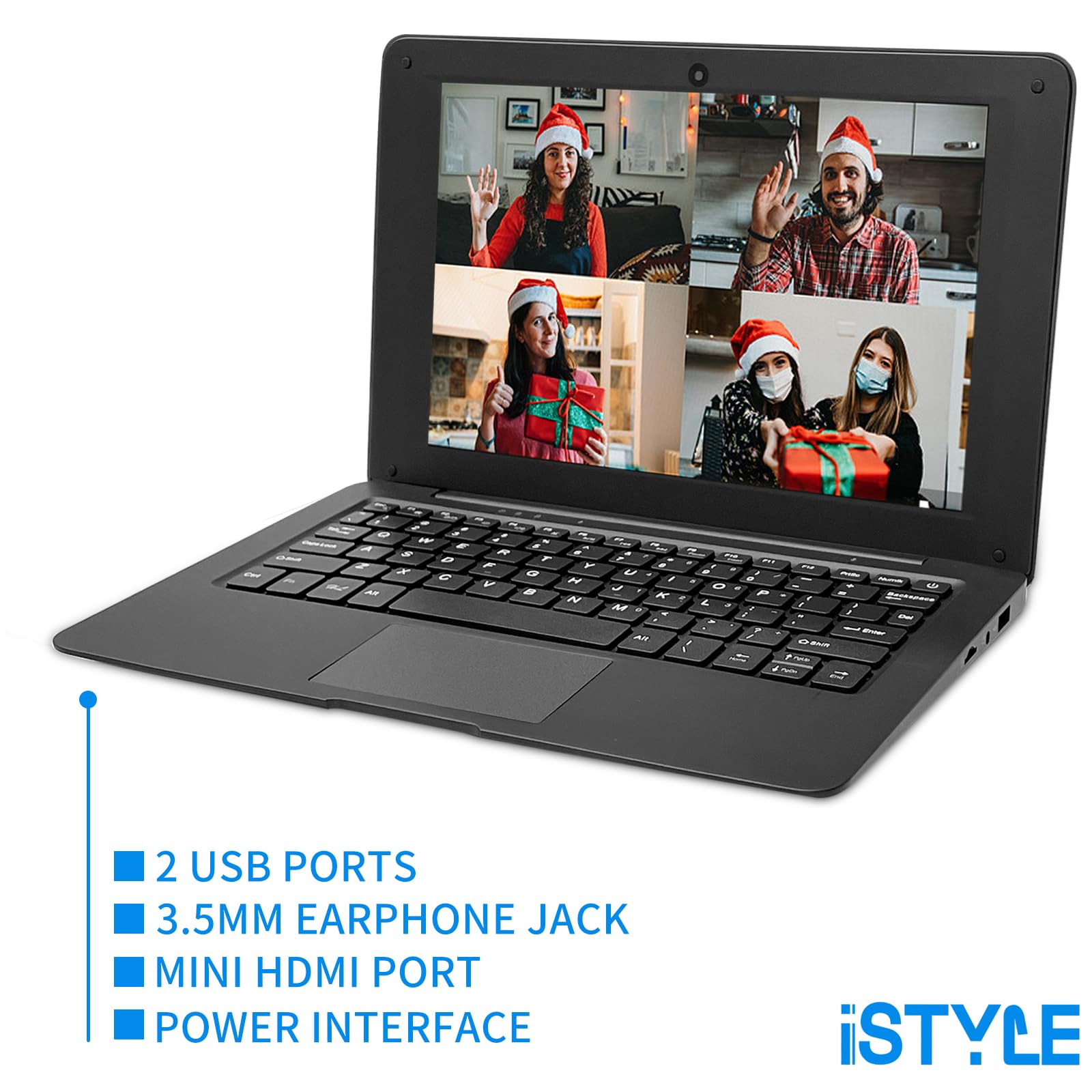 10.1 Inch Ultra Thin Windows 10 Laptop - Intel Quad Core, 4GB RAM, 64GB Storage, Expandable to 1TB, USB 3.0, WiFi, HDMI, Bluetooth | Portable Netbook for Work, Study & Travel (Black)
