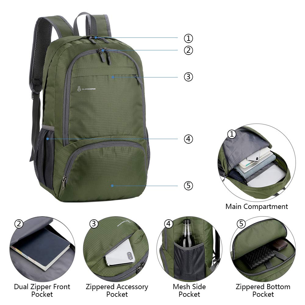 Lightweight Foldable Hiking Backpack for Men & Women - Waterproof Packable Daypack for Travel, Camping & Outdoor Adventures | Perfect for Hiking, Commuting & Daily Use