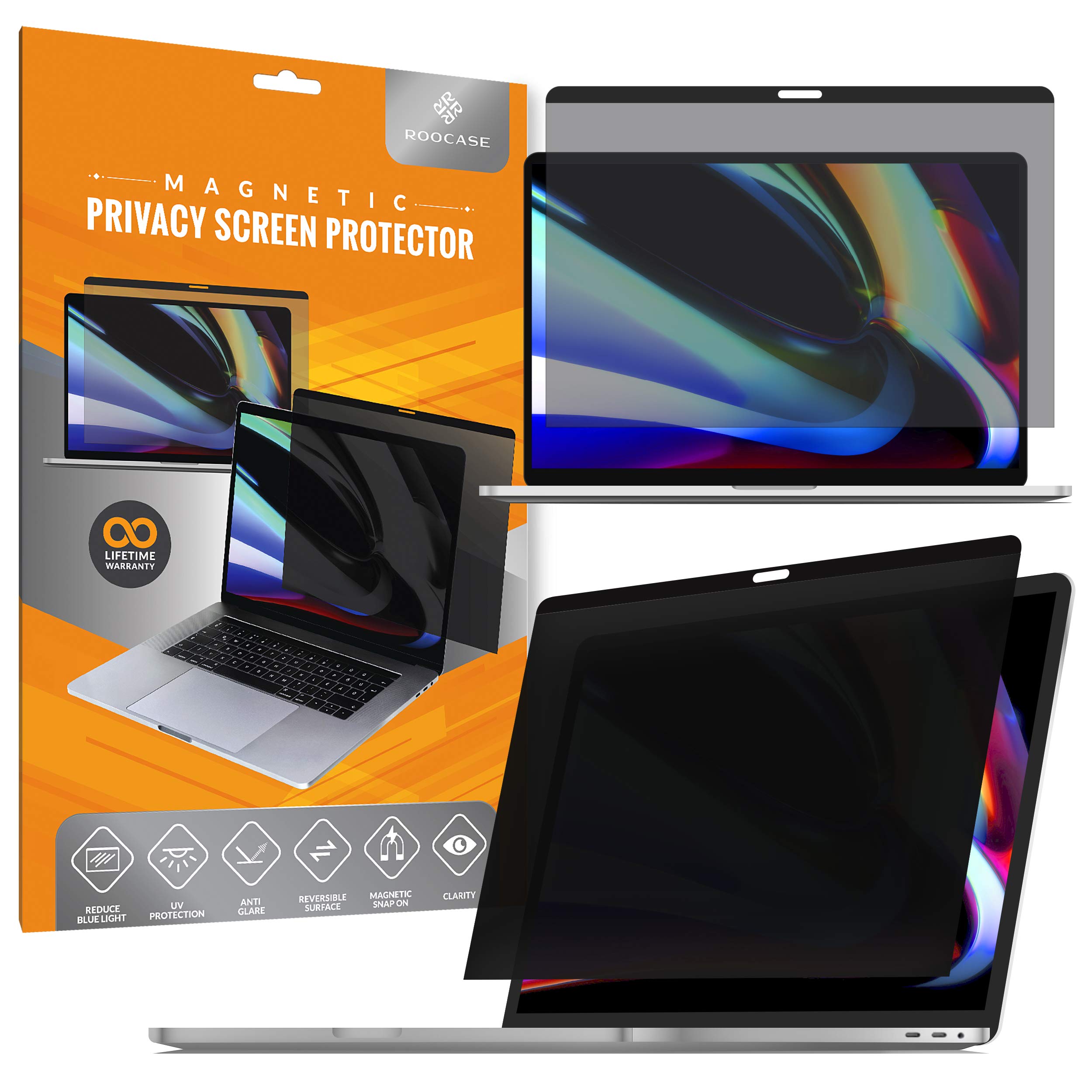 rooCASE Magnetic Privacy Screen for MacBook Pro 16-Inch (2019, 2020) - Anti-Glare Mac Privacy Filter with Camera View - Perfect for Office, Travel & Public Workspaces