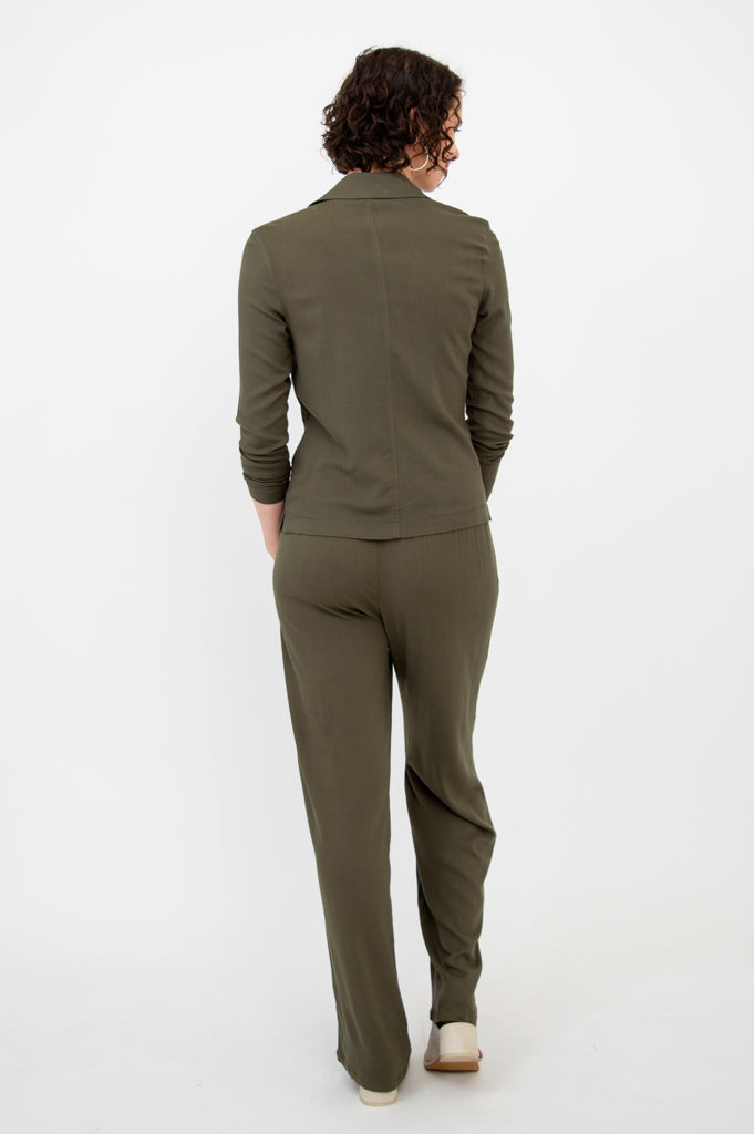 Lauren Jacket Women's Lightweight Linen Bamboo Blend Khaki Coat - Perfect for Spring & Summer Outdoor Activities
