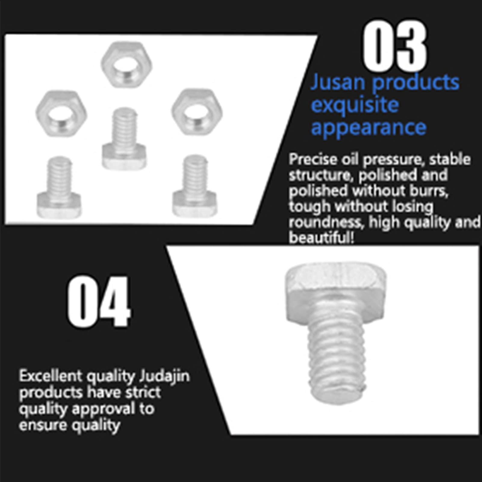 Pissente M6 Aluminum Greenhouse Nuts and Bolts Kit - 50 Sets Hardware Replacement Parts for Greenhouse Building, Repair & Maintenance - Perfect for DIY Garden Projects, Greenhouse Frame Assembly & Structural Reinforcement