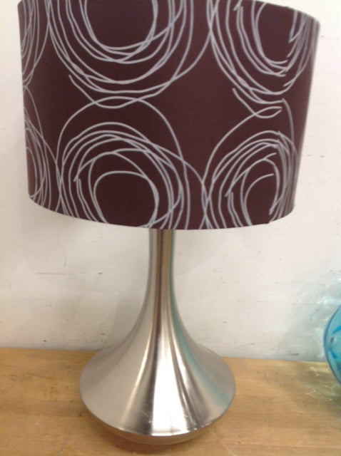 25 Silver Metal Lamp - Modern Table Lamp for Bedroom, Living Room & Office - Elegant Home Decor Lighting Fixture
