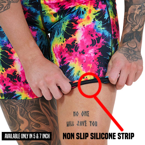 Neon Tie Dye Shorts for Women - High Waisted Summer Casual Shorts | Perfect for Beach, Gym, and Outdoor Activities
