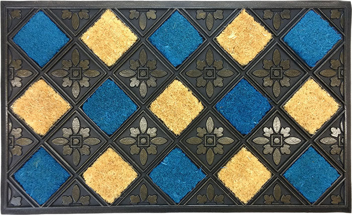 Colorful Non-Slip Rubber Coir Doormat - Durable & Absorbent Entryway Mat for Home, Porch, Patio - Perfect for Indoor/Outdoor Use