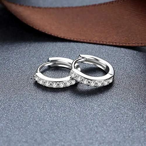 925 Sterling Silver Small Hoop Earrings with Cubic Zirconia - Cartilage & Huggie Earrings for Women & Men - Perfect for Everyday Wear, Parties & Gifts