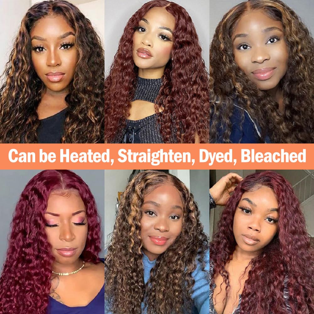12A Brazilian Deep Wave Human Hair Bundles 22 24 26 Inch - 100% Unprocessed Virgin Remy Hair Weave for Black Women | Natural Wet & Wavy Curly Hair Extensions for Styling, Parties & Everyday Wear