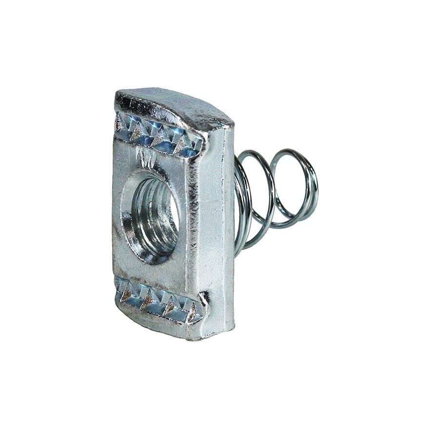 10-24 Short Spring Nuts for Unistrut Channel - Electro Galvanized/Zinc Plated (Pack of 10-24) - Perfect for Electrical Conduit, HVAC, and Pipe Support Systems